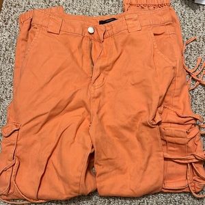 small orange cargo pants forever 21